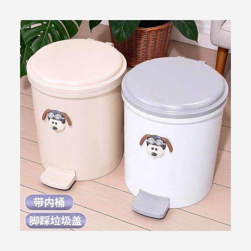 脚踏带盖垃圾桶 圆筒带内桶
